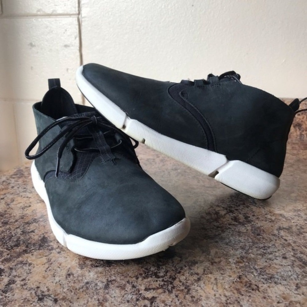 Clarks Trainers Size 8.5 Mens Rock Lace Up Trigenic Flex Nubuck Leather Hiking‎